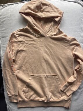 TINY WHALES Size 10 Girls Peach Star Sleeve Hoodie “DREAMER”